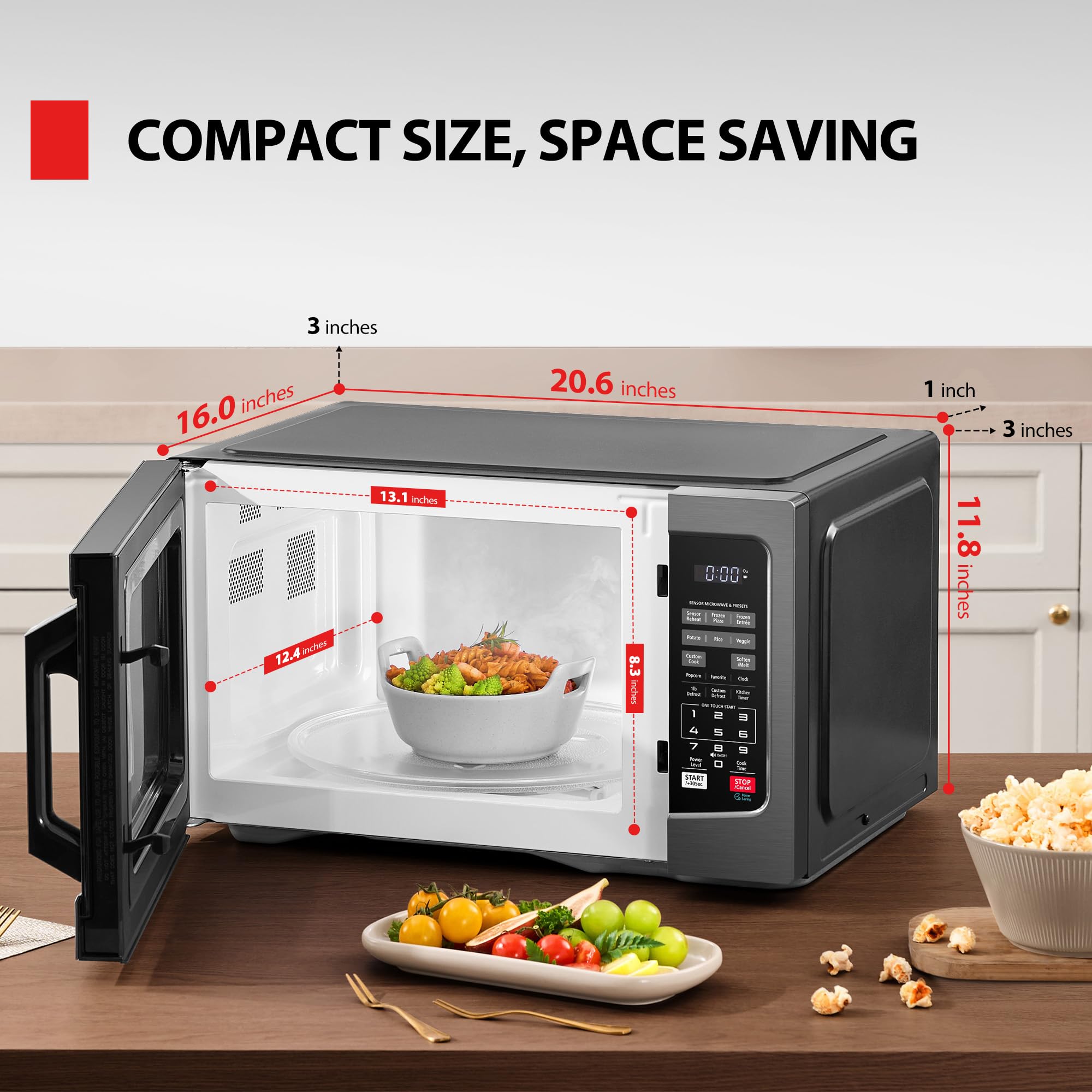 TOSHIBA EM131A5C-BS Countertop Microwave Ovens 1.2 Cu Ft, 12.4
