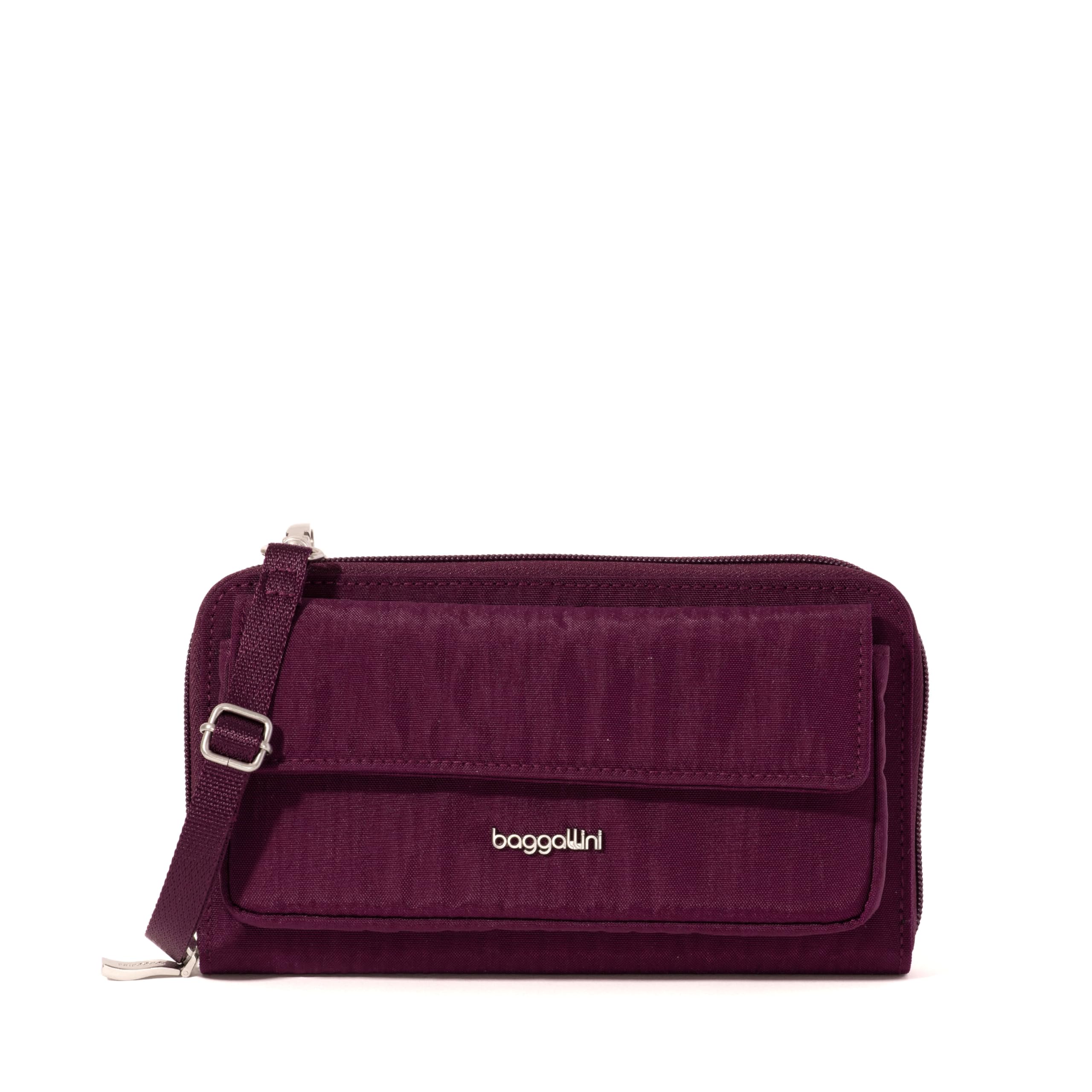 RFID Phone Wallet Crossbody – 8.4″x 4.5″ Crossbody Phone Case with Card Holder, Mulberry