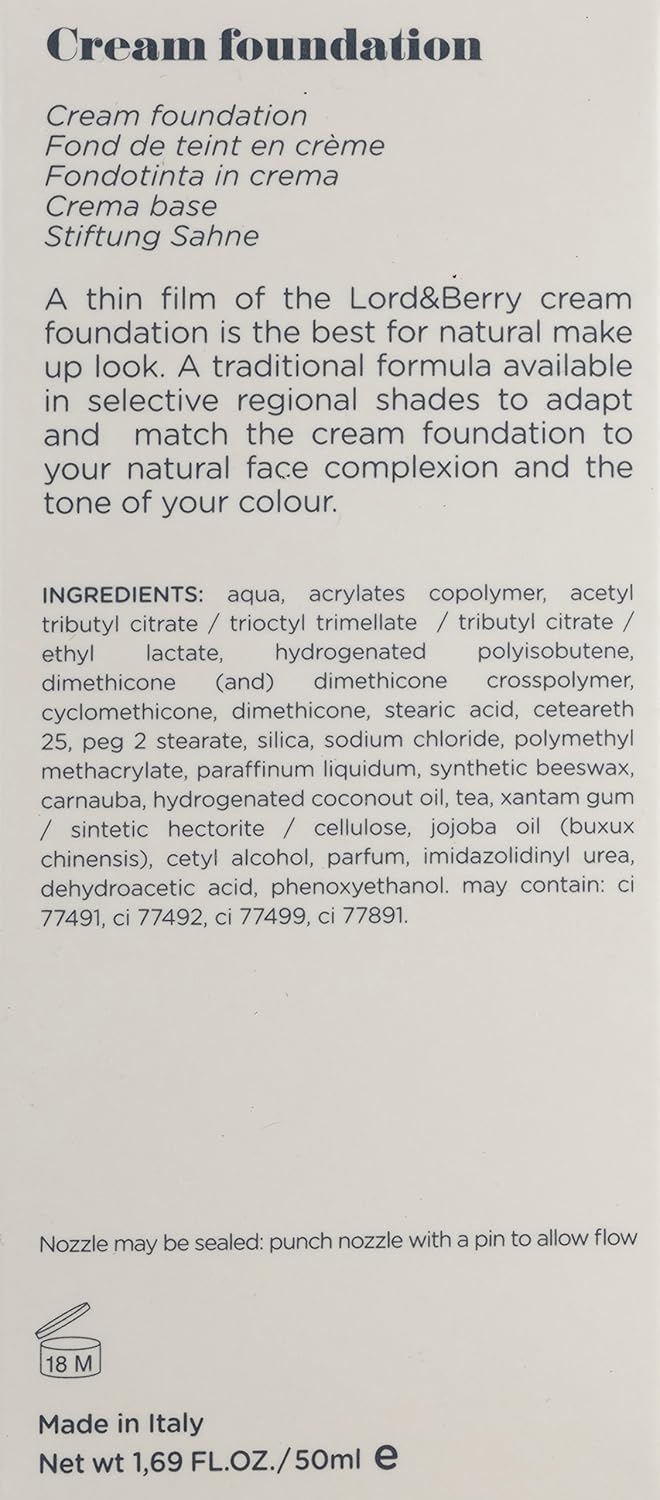 LORD & BERRY Cream Foundation, Espresso 50 ml, 50 ml (Pack of 1) - Image 4