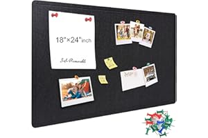 Yunihome Large Bulletin Board - Foldable 24x18 Inches Cork Board Alternative with 20 Push Pins, Self-Adhesive Felt Bulletin B
