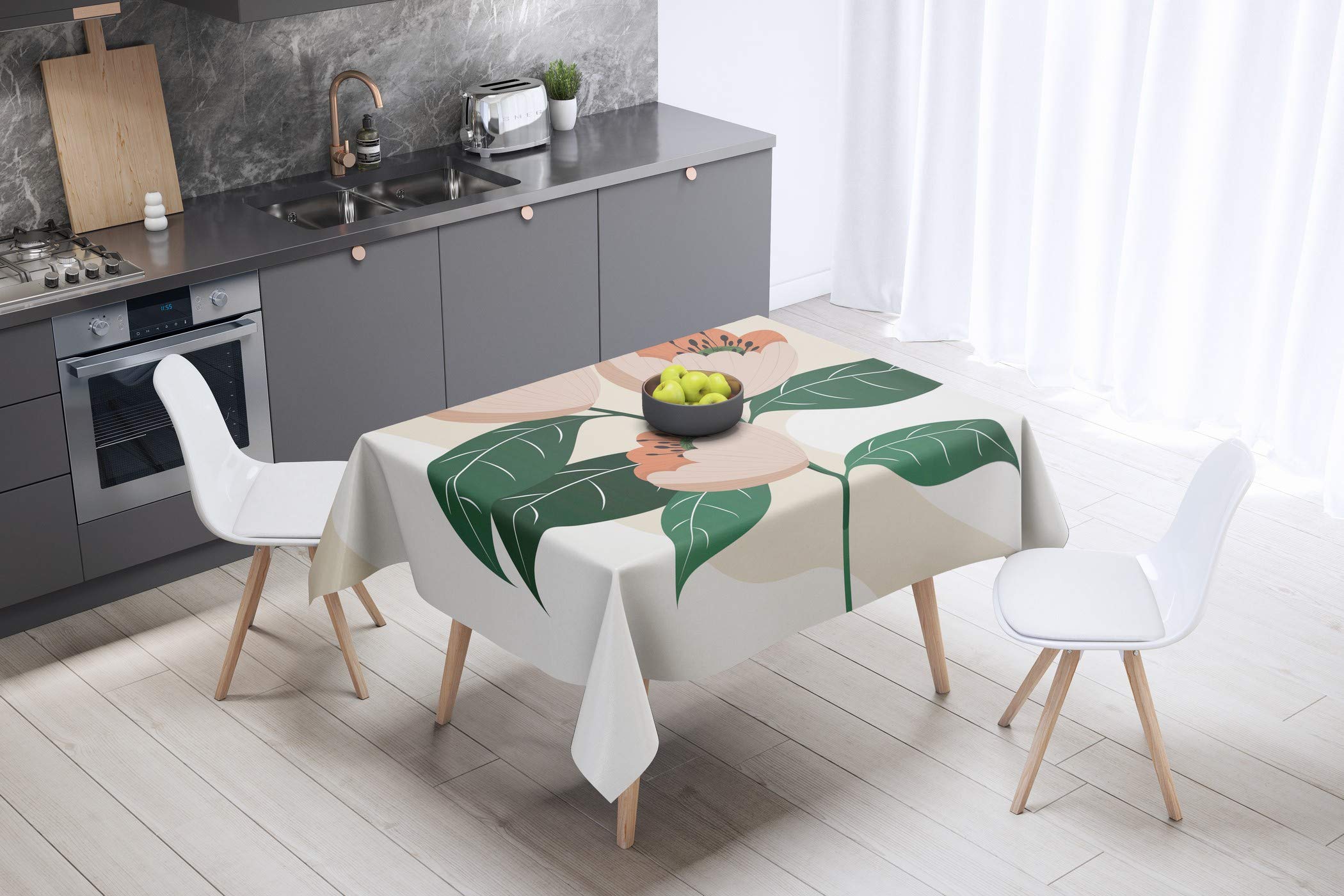 Bonamaison Kitchen Decoration, Tablecloth, 140cm x 140cm - Designed and Manufactured in Turkey