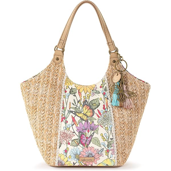 Sakroots Roma Small Shopper Tote - Woven Textile With Recycled Lining, Adjustable Straps (Navy Spirit Desert)