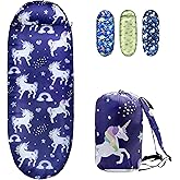 Kids Sleeping Bags for Girls – Unicorn Rainbow Star – Rioyalo YOLO 45 Camping Sleeping Bags for Kids with Carry Bag - Outdoor and Indoor (Unicorn-PL)