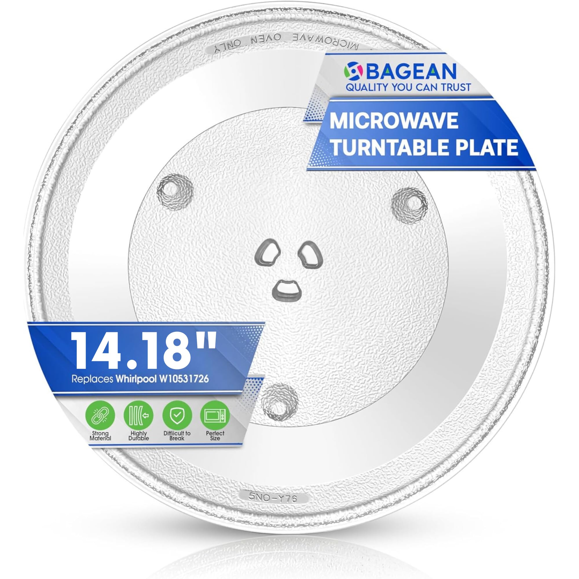 Photo 1 of Microwave Plate Replacement 14 1/8 inch Fits W10531726 Whirlpool Microwave Glass Plate - Exactly Replaces Rotating Microwave Turntable Plate - Durable Oven Dish Tray For Better Cooking And Reheating
