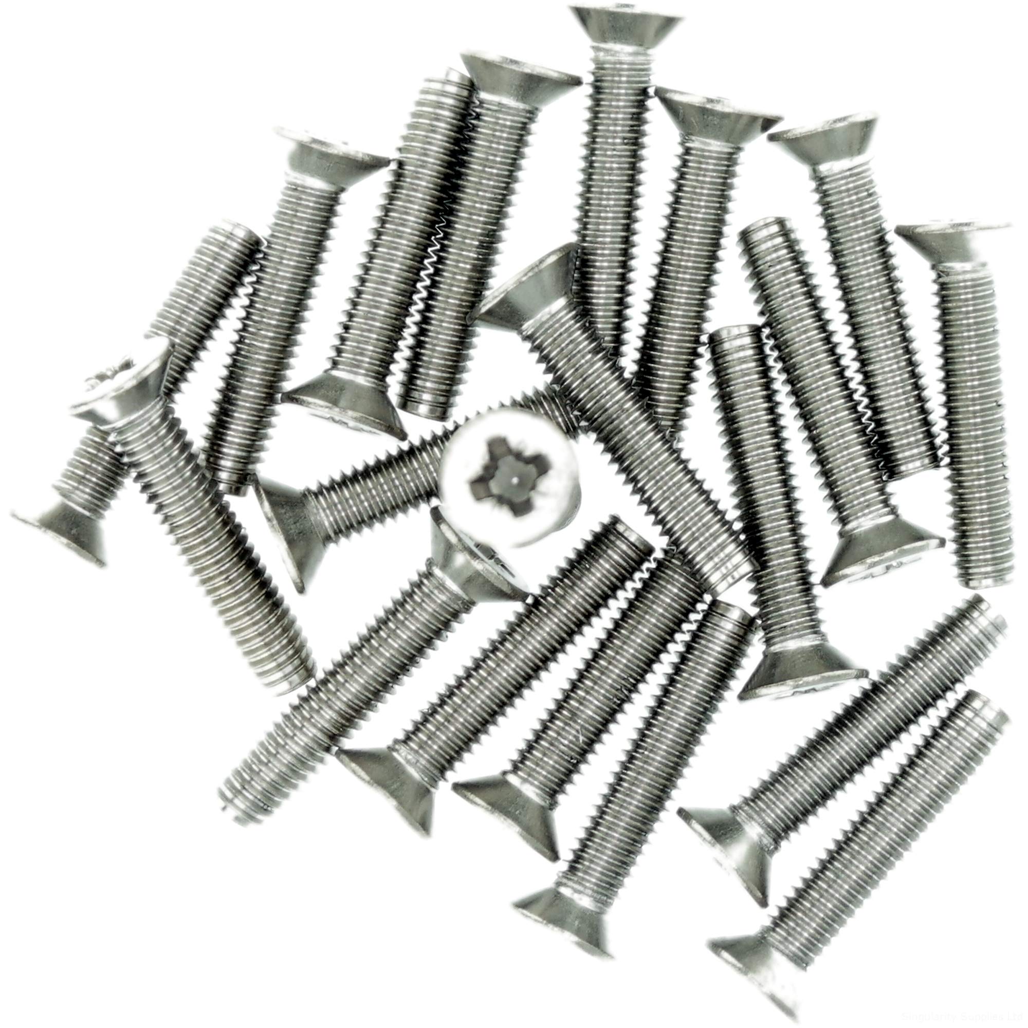 M5 (5mm x 16mm) Pozi Countersunk Thread Rolling Screw - Stainless Steel (A2) (Pack of 20)