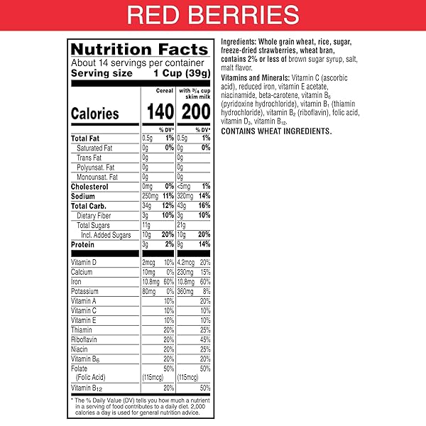 KELLOGG’S SPECIAL K RED BERRIES BREAKFAST CEREAL, GOOD SOURCE OF FIBER, GIANT SIZE, 19.2 OZ