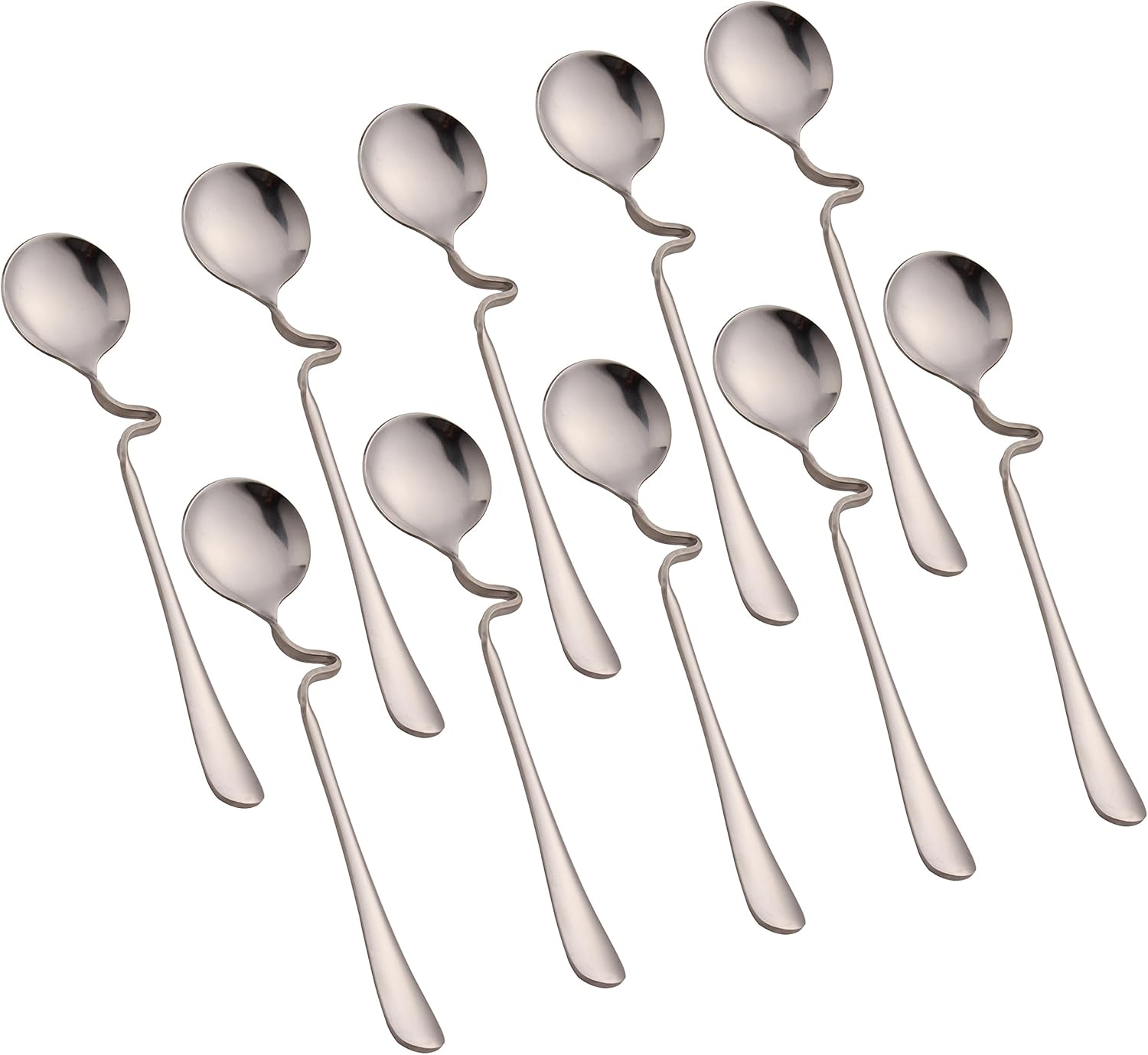 Set of 10 Honey Spoons, Stainless Steel, 7Inch Long Spoons