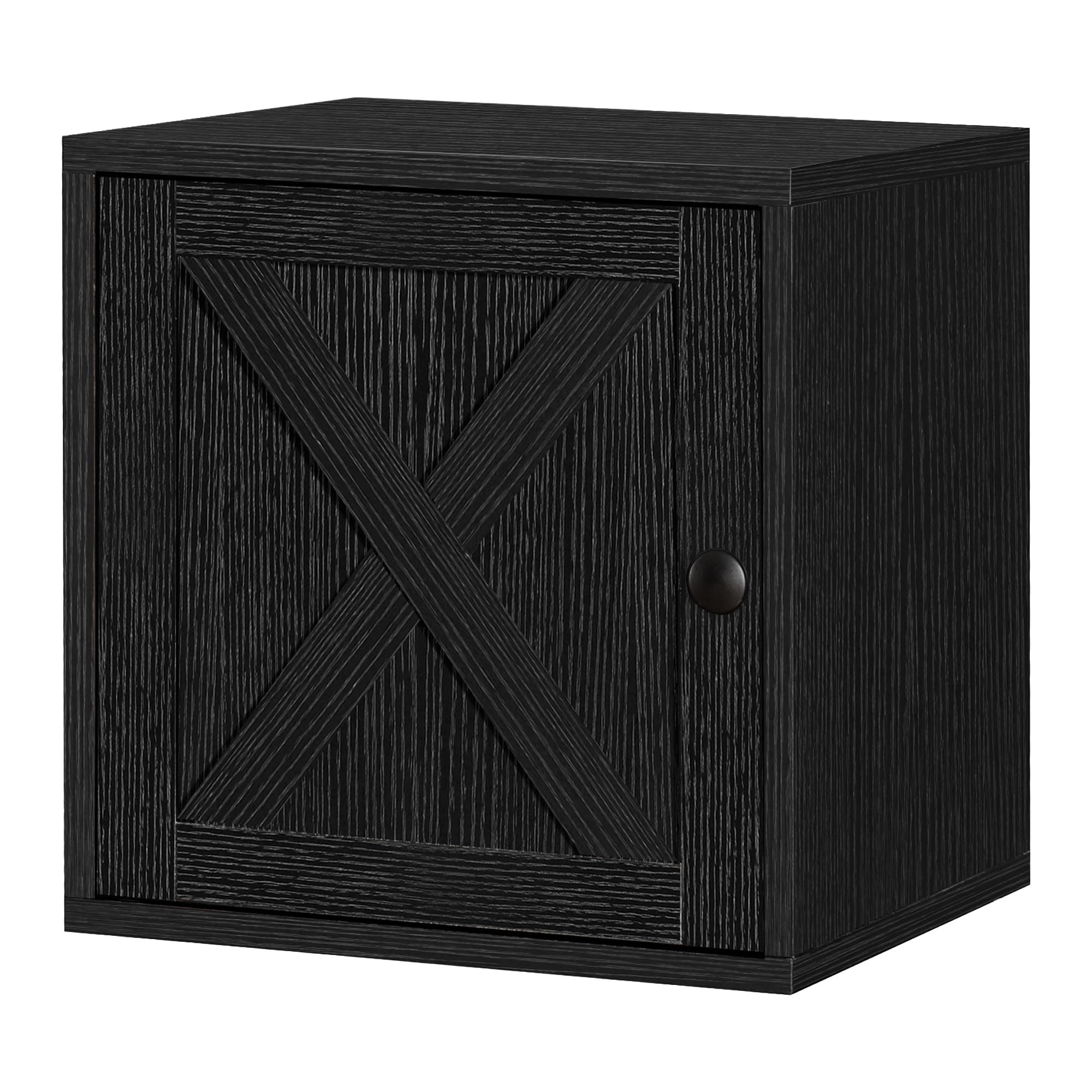 Photo 1 of FUSUNBAO Magic DIY Cube Storage Organizer Stackable Cubes for Home Books Clothes Toy-Modular Cubby Storage System-Office Cubical-Bookcase Closet (Black, Door Cube)