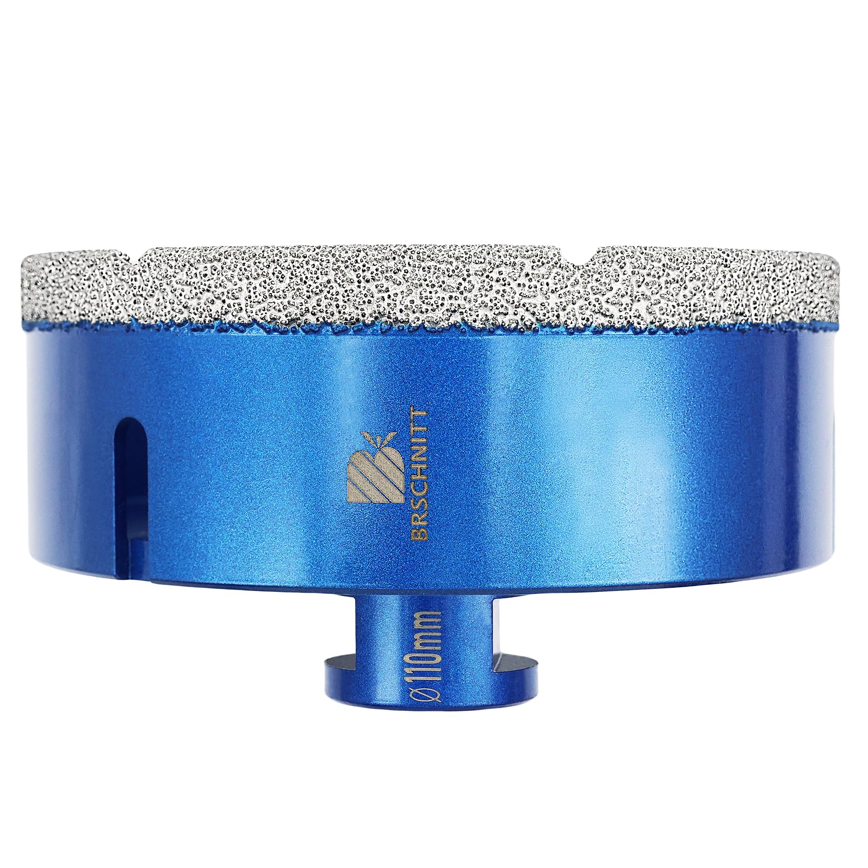 BRSCHNITT Diamond Drill Bit 110mm, M14 Vacuum Brazed Diamond Tip, Suitable For Angle Grinders, Blue, Porcelain, Ceramic, Marble, Granite, Stone, Masonry, Brick