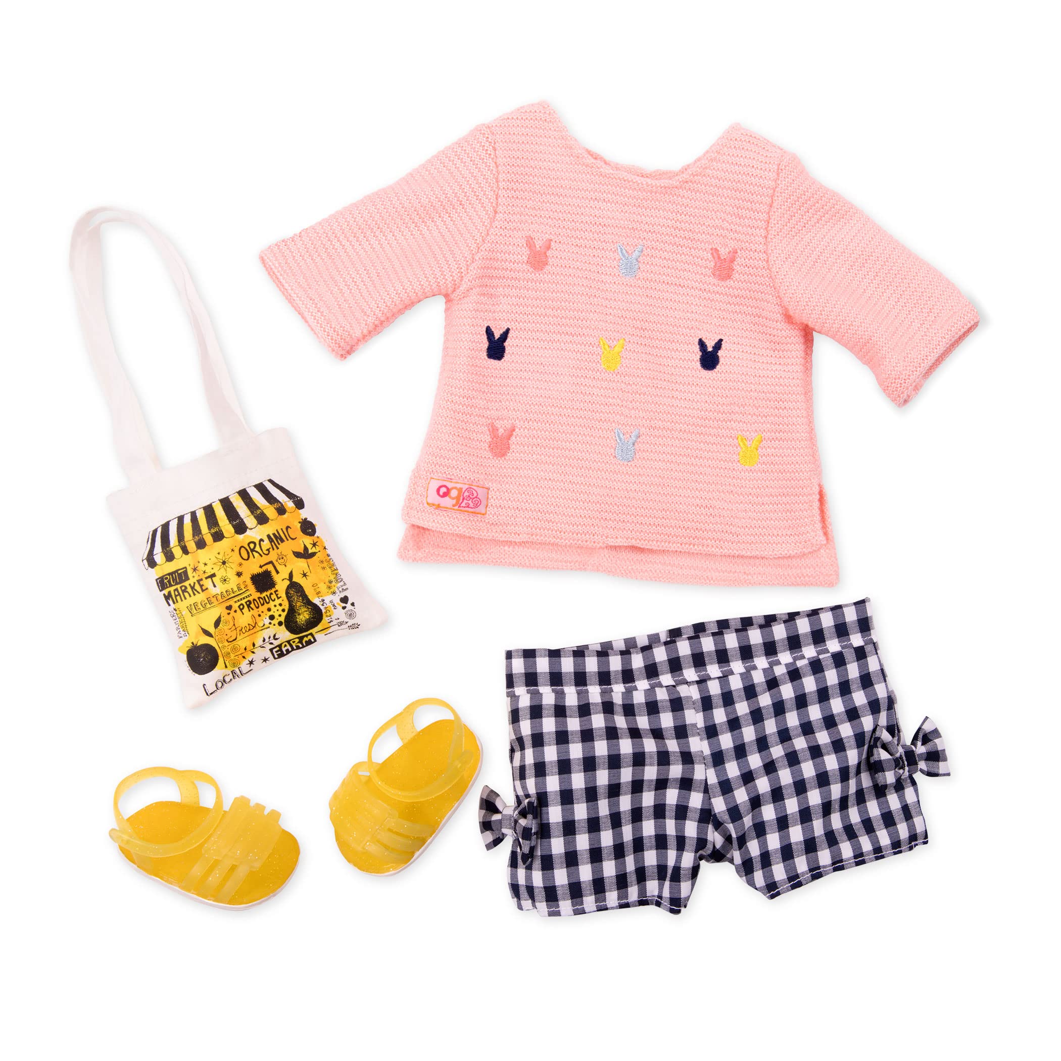 Our Generation - Market Day - Fashion Outfit - Shopping Bag - 18-Inch Doll Clothes - Pretend Play - Toy for Kids 3 Years +