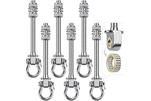 BeneLabel Heavy Duty Swing Hangers with Bearings - Set of 6 Stainless Steel 304 Hardware for Wood & Metal Beams - Ideal for Hanging Hammocks, Yoga Swings, Porch Swing - 1500LB Capacity - 7" x M2/5"