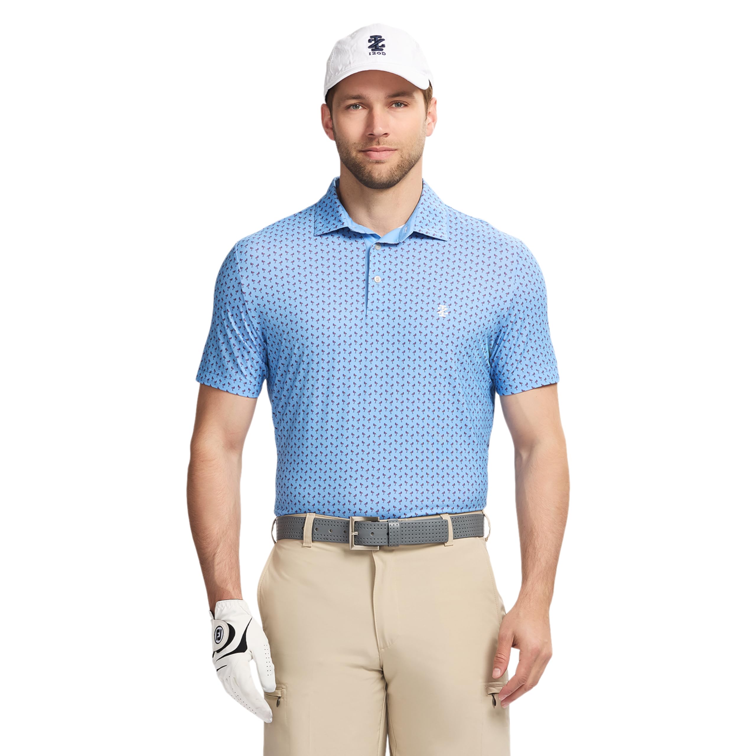 Izod Men's Swingflex Elite Short Sleeve Golf Polo, Della Robbia Blue, Medium Image