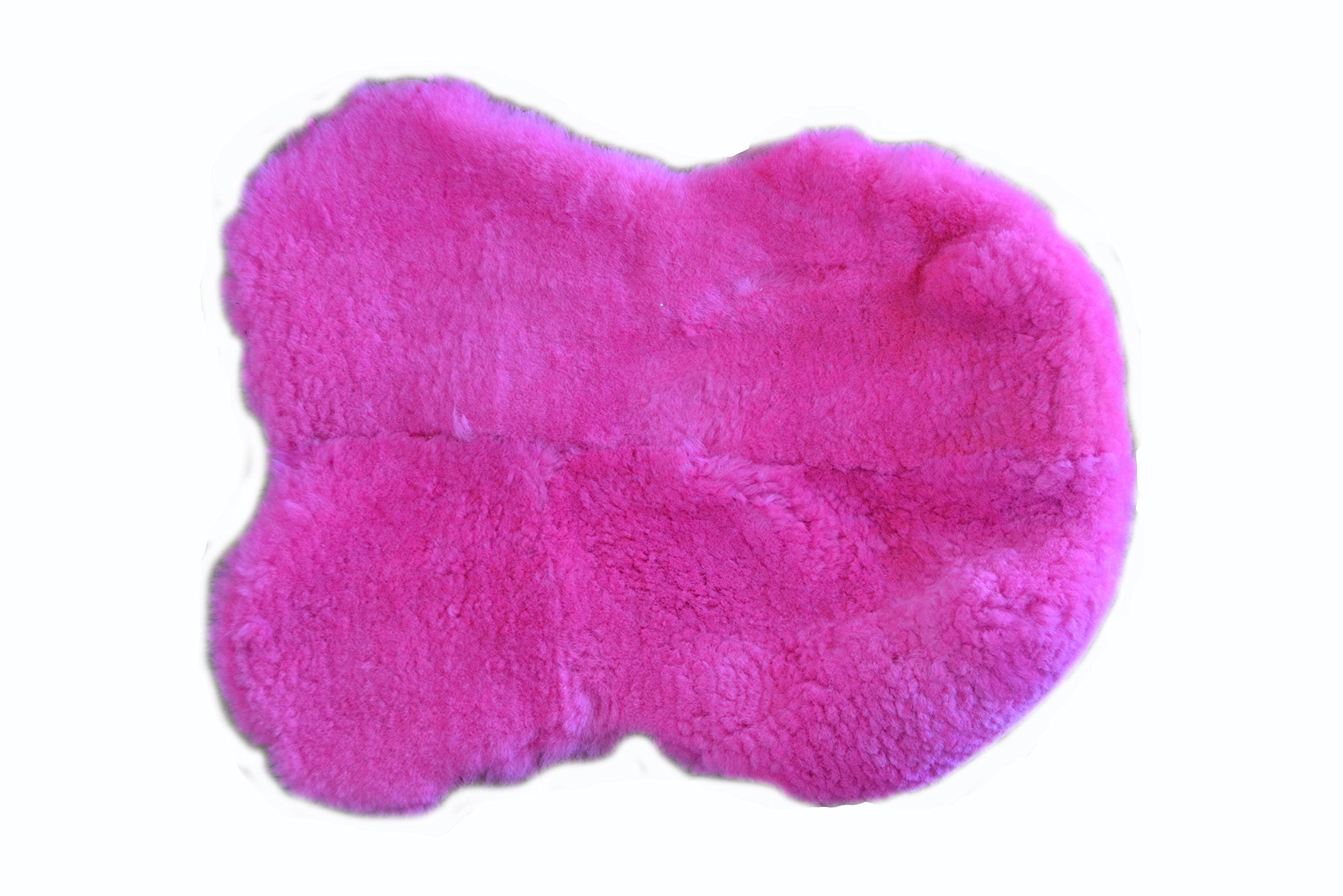 Meryno Real Sheepskin Fleece Horse Saddle Seat Medical (Medium, pink)