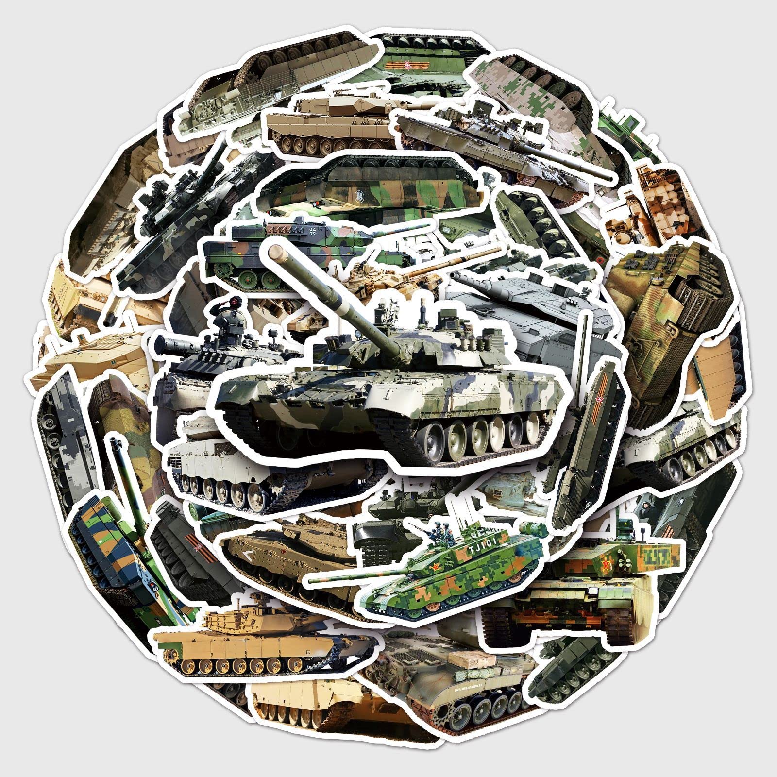 50pcs Military Stickers for Laptop, Car, Scrapbook, Phone, Skateboard, Suitcase, Luggage, Bike, Tank - Vinyl, Waterproof, Aesthetic Personalised Stickers for Teens, Boys, Girls, Adults, Children