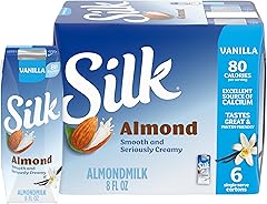 Silk Shelf-Stable Almond Milk Singles, Vanilla, Dairy-Free, Vegan, Non-GMO Project Verified, 8 oz., 6 Pack