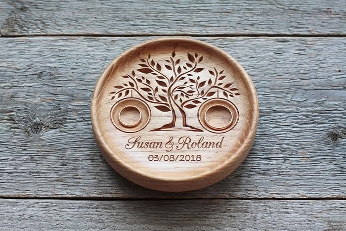 Personalized Wood Wedding Ring Bearer Pillow Ring Bearer Pillow