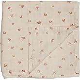 Huxie Swaddle - 100% Organic Cotton - Muslin Swaddle Blankets for Newborn, 47" x 47" (Rainbows)