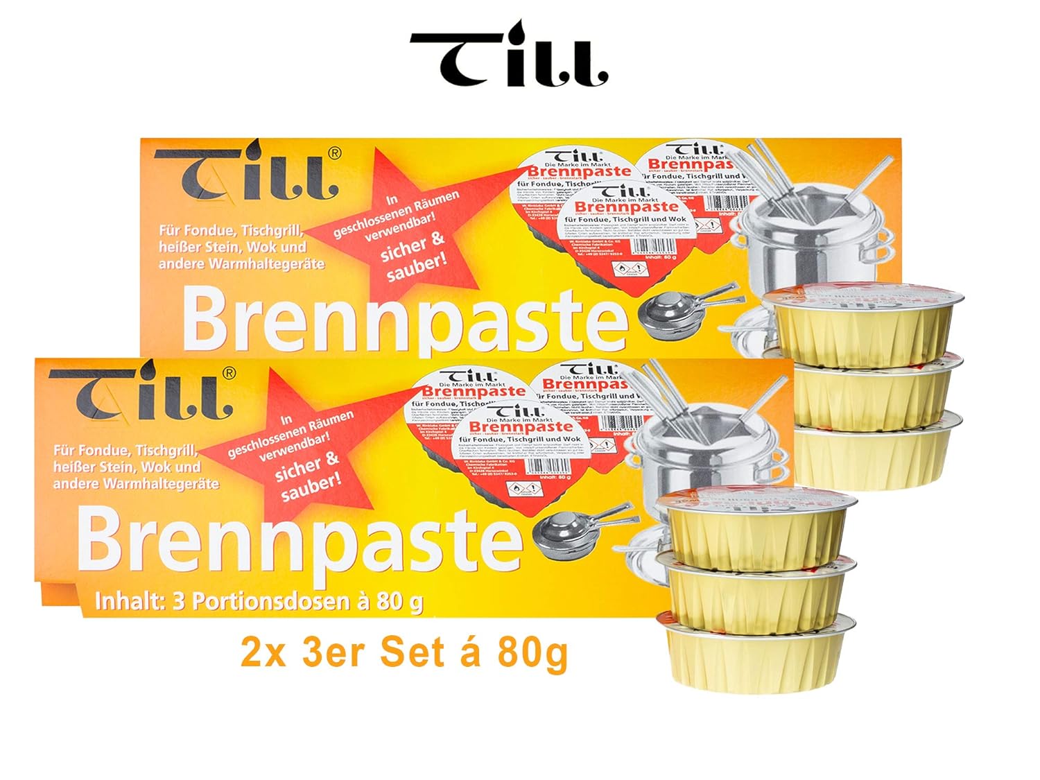 Till Fondue Gel 6 x 80g pots per Pack Amazon.co.uk Kitchen & Home