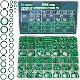 KEZE 595 Pcs Air Conditioning O Ring Kit,36 Size Seal Rubber O-Rings Assortment Set for Compressor Automotive A/C Plumbing Re