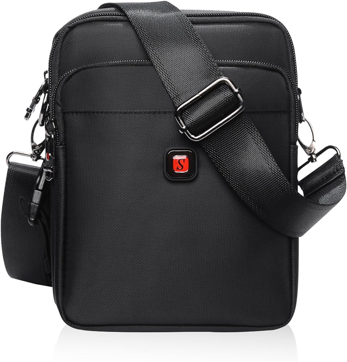 Soperwillton Vintage Water Resistant Oxford Waist/Shoulder Multipurpose CrossBody Bag for Man, With Removable Strap (1054,Medium)