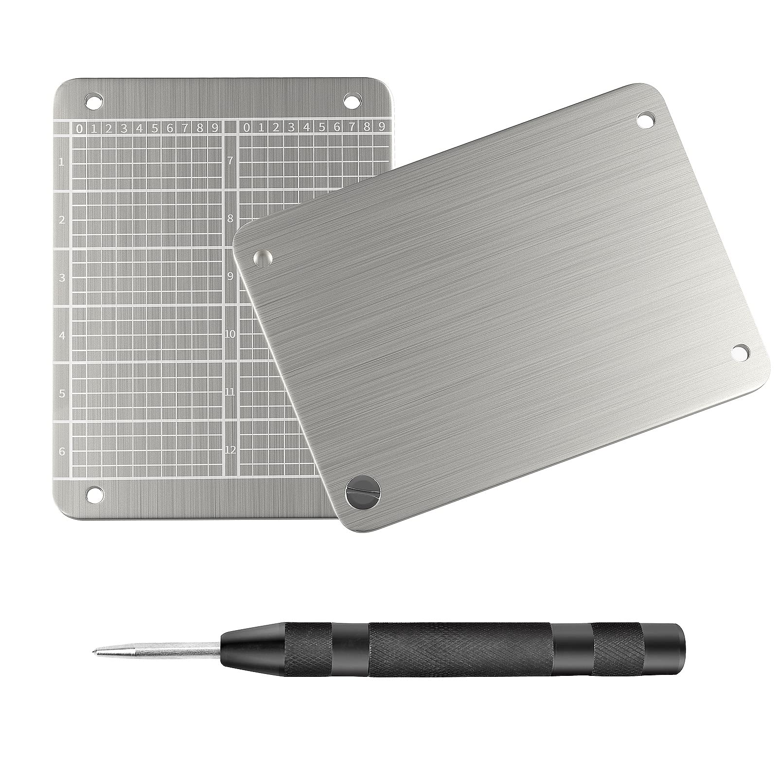 通用 Steel Crypto Wallet - Hardware Cold Wallet Backup, Bitcoin & Cryptocurrency Seed Storage, Compatible with All BIP39 Hardware