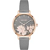Nine West Women's Floral Dial Strap Watch, NW/2284