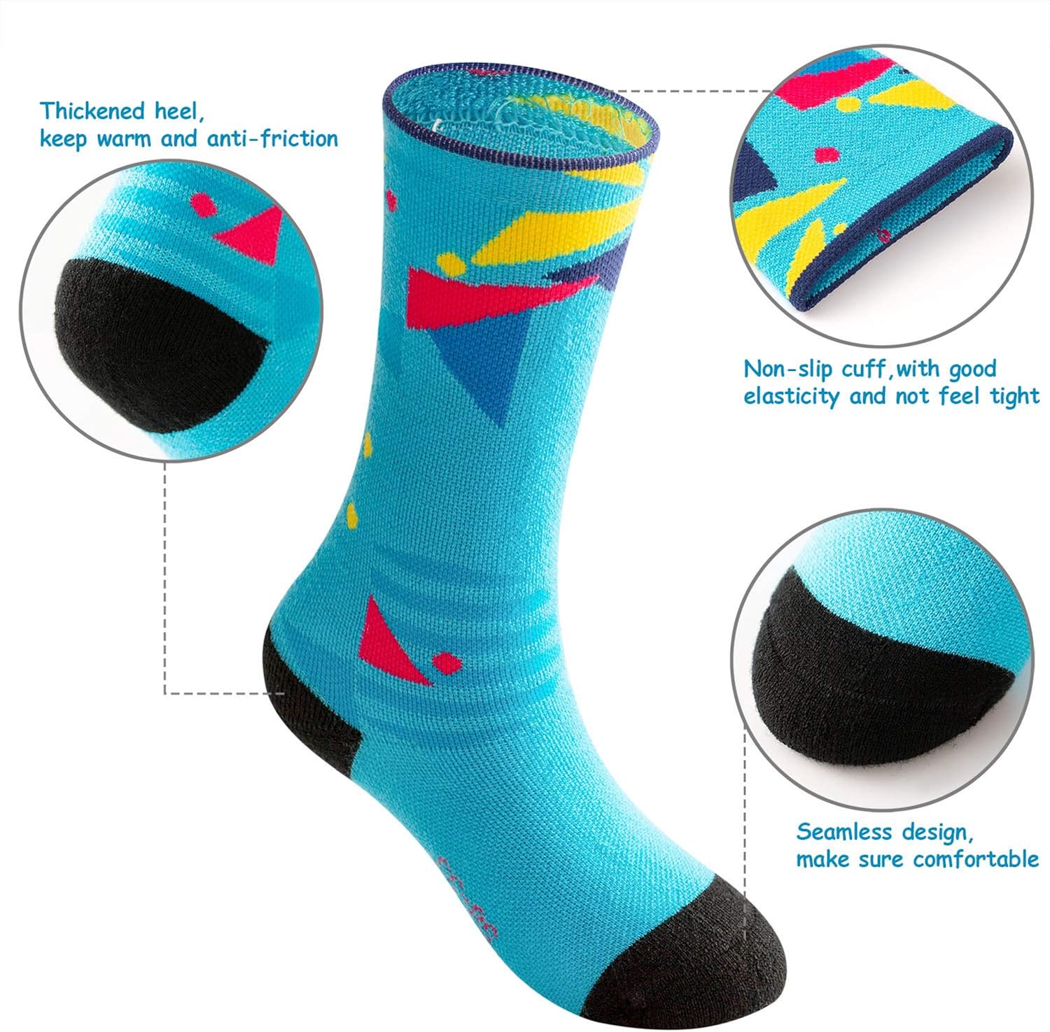 Kids Ski Socks Snow Socks Warm Snowboarding Winter Sports for Boys Girls: Clothing