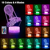 Hoofun 3D Night Light Batttlebus Hot Air Balloon with 16 Colors Remote view 3
