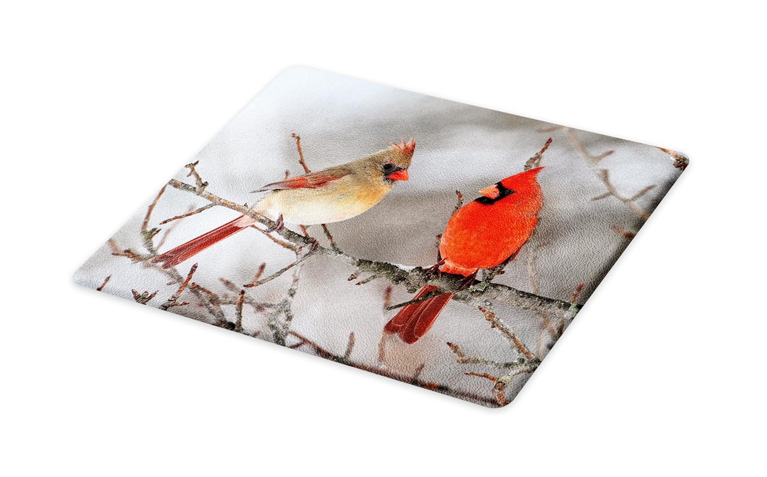 Decorative Tempered Glass Cutting and Serving Board Lunarable Bird