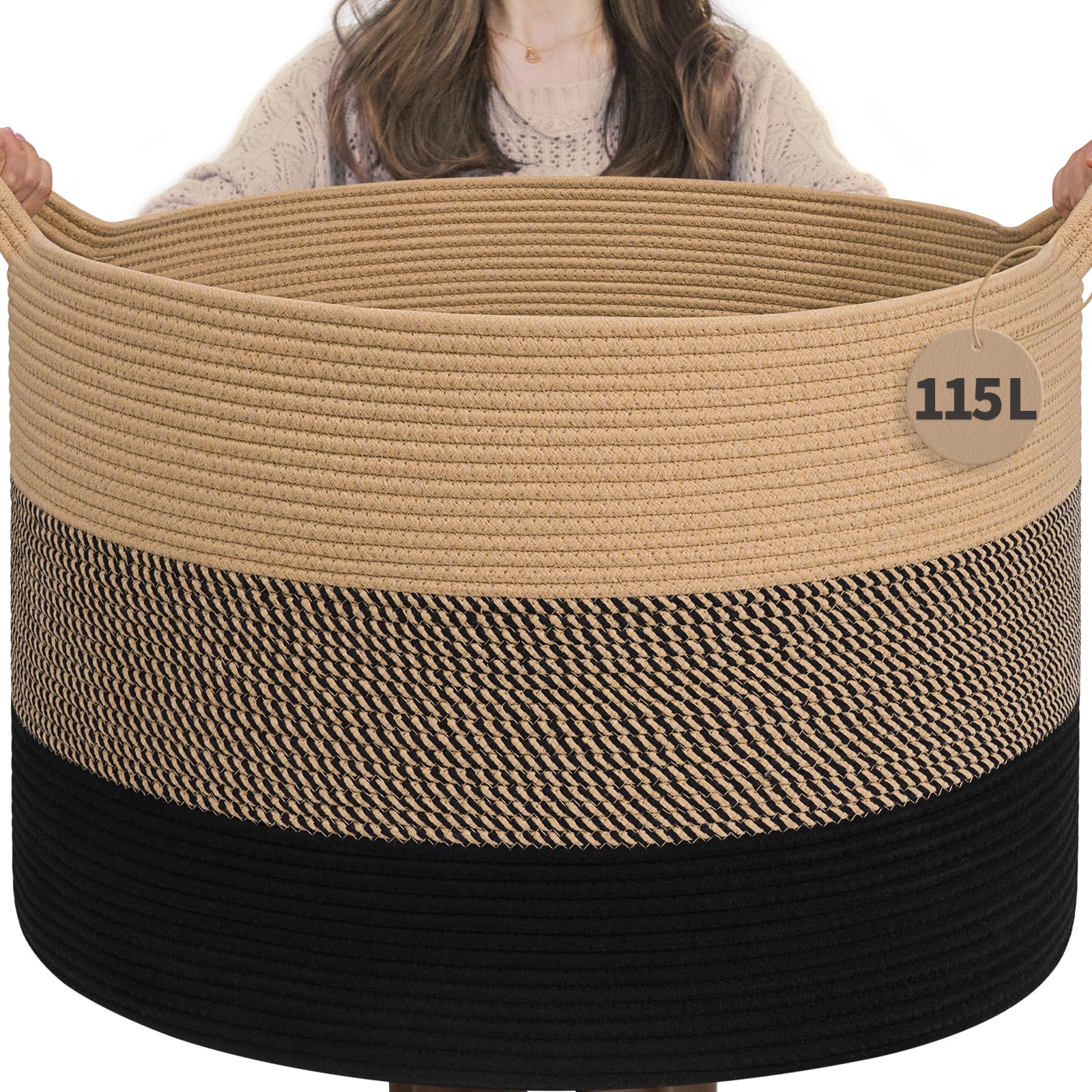 INDRESSME 115L Extra Large Blanket Basket for