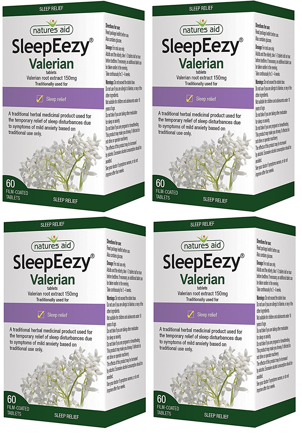 (4 PACK) - Natures Aid - SleepEezy Valerian Root Extrac | 60's | 4 PACK BUNDLE