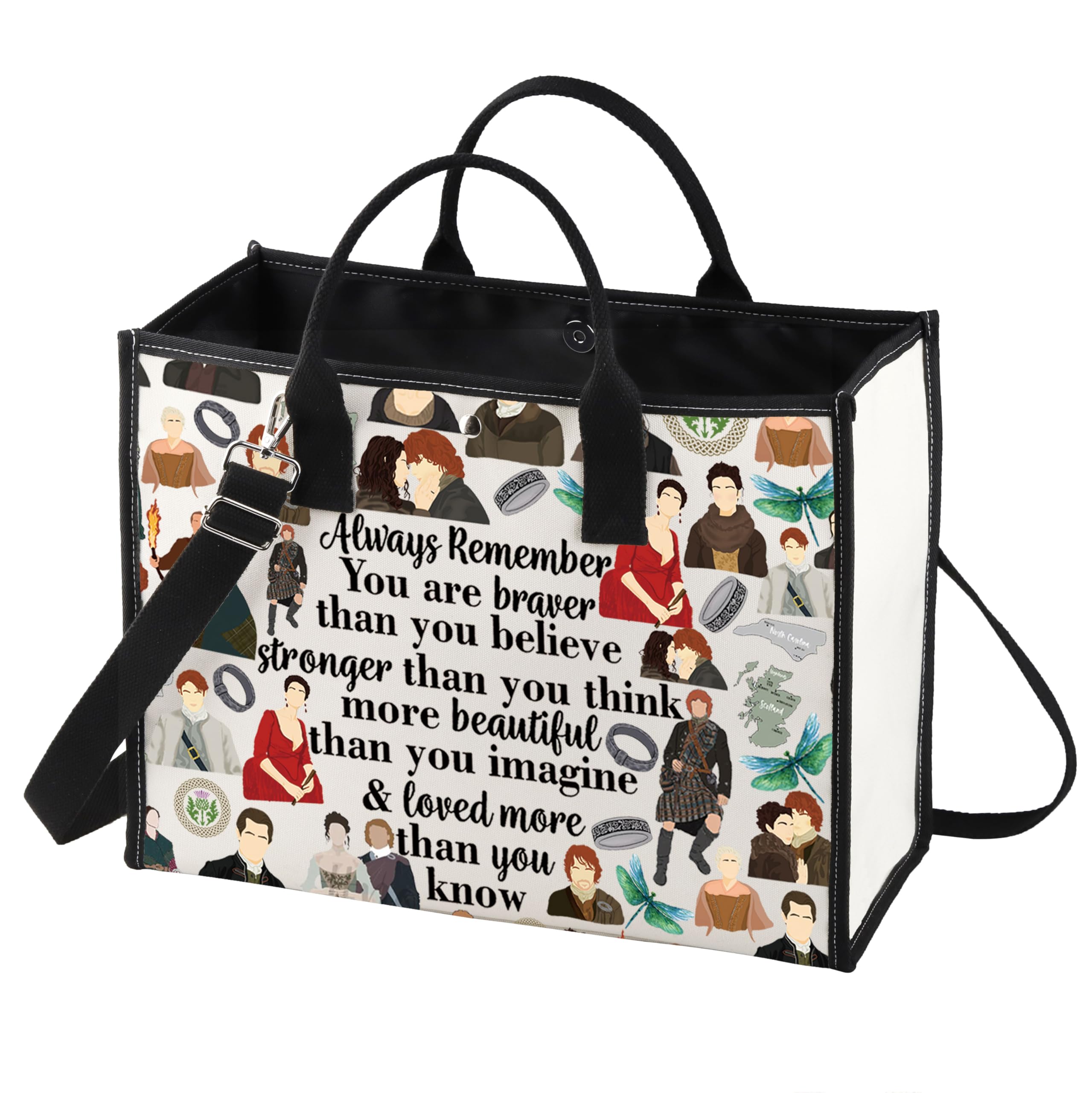 LEVLO Scotland Dragonfly Cosmetic Makeup Bag Movie Gifts You are Braver Stronger Smarter Than You Think Merch, Out-Lander LT