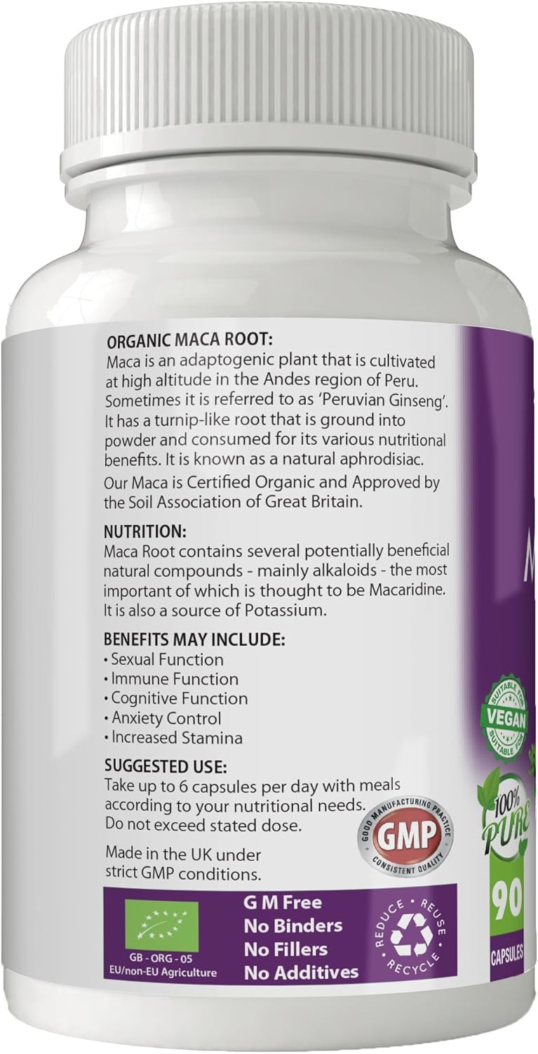 Simply Pure Organic Maca Root for Energy & Stamina Boost, 90 count (Pack of 1) - Image 3