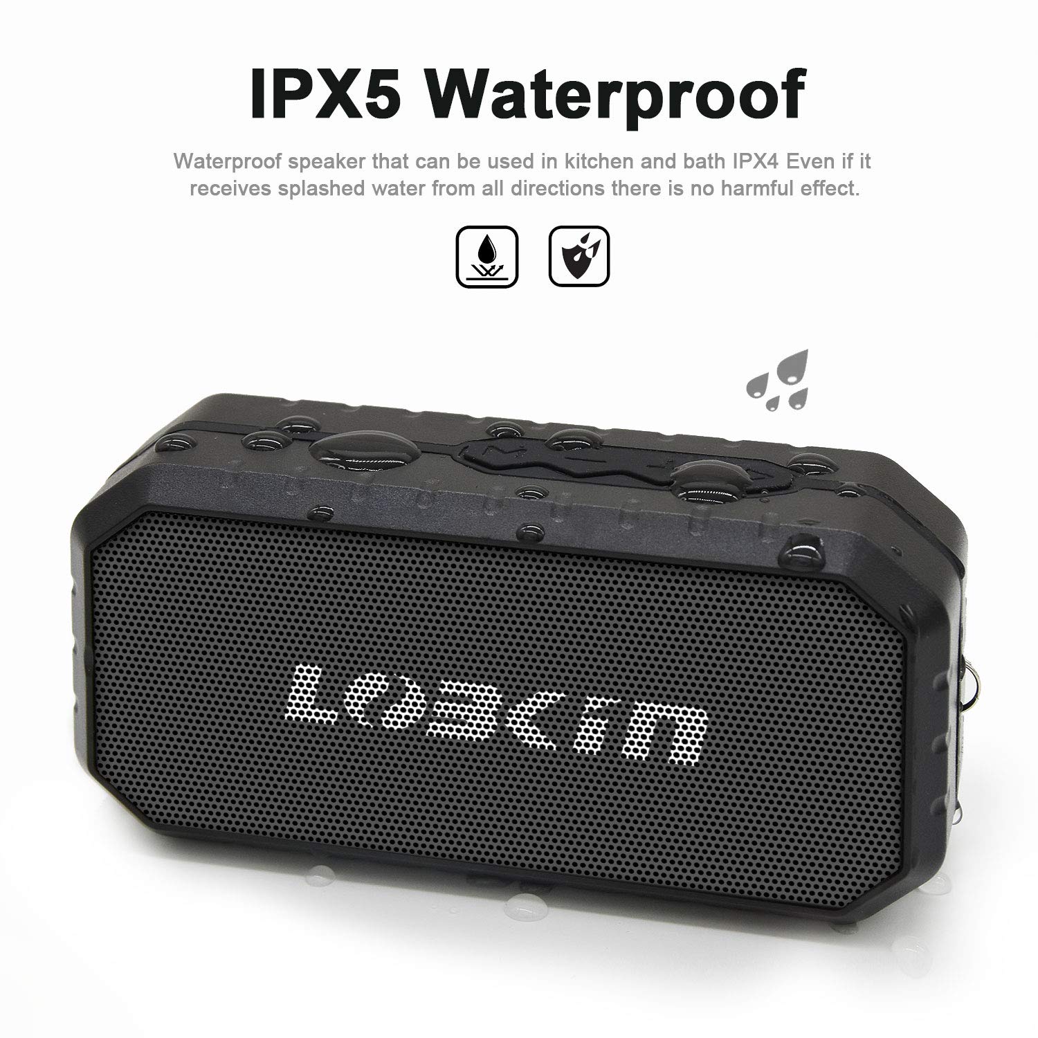 Altoparlante Bluetooth senza fili, Altoparlante stereo wireless portatile con microfono incorporato,IPX5 impermeabile,Supporto per slot per schede TF/disco U,Altoparlante da esterno a doppio driver