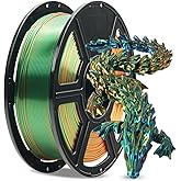 FLASHFORGE Silk Tri-Color PLA Filament 1.75mm, Coextrusion Orange Green Blue Triple Color Rainbow 3D Printer Filament, Enchanting Silk Finish with 360° Multicolor Shifting Color Effect