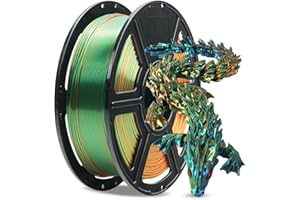 FLASHFORGE Silk Tri-Color PLA Filament 1.75mm, Coextrusion Orange Green Blue Triple Color Rainbow 3D Printer Filament, Enchanting Silk Finish with 360° Multicolor Shifting Color Effect