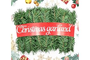 PLACHIDAY Christmas Garland, 54ft Artificial Christmas Garland Imdoor or Outdoor Use Non-Lit Greenery Garland