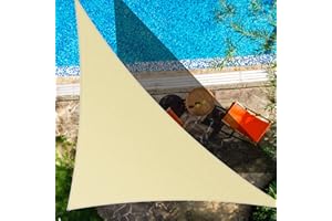 CIELO COLORIDO 16' x 16' x 22.6' Beige Right Triangle Sun Shade Sail,95% UV Blockage,Water & Air Permeable, Commercial, Custom Size Accepted