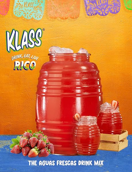 KLASS AGUAS FRESCAS DRINK MIX TROPICAL VARIETY PACK – STRAWBERRY, GRAPE, TROPICAL PUNCH & ORANGE – POWDER DRINK MIX, WATER DRINK MIX WITH NATURAL FLAVORS & VITAMIN C, MAKES 28 TO 36 QUARTS (56 TO 72 DRINKS)
