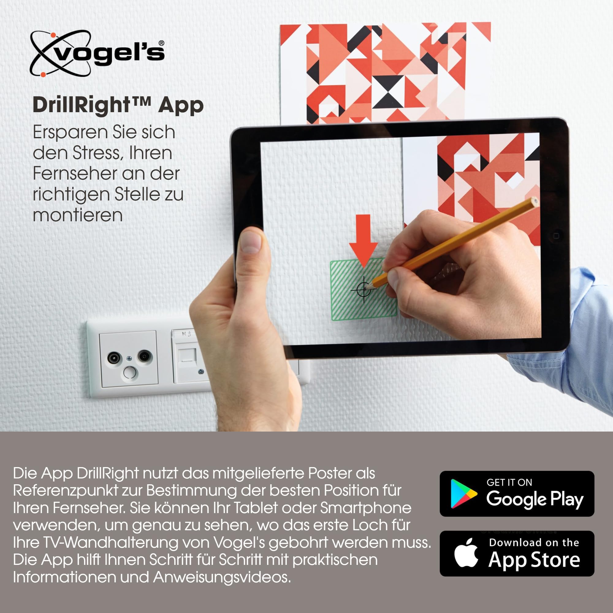 Vogel's Elite TVM 5605 Extrem Flache TV-Wandhalterung für 40-100 Zoll Fernseher, Max. 100 kg, TV Halterung max. VESA 600x400, Universelle Kompatibilität, Abstand zur Wand nur 1,5 cm 5