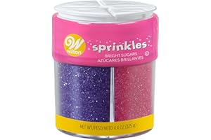 Wilton Bright Colored Sugar Sprinkles Medley, Pink, Purple, Yellow & Green Sparkling Sugars for Cupcakes, Cookies, Ice Cream & Cake Decorating, 4.4 oz