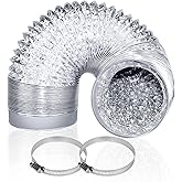 Enenes Heavy Duty 4 Inch Flexible Dryer Vent Exhaust Duct Hose 3 Feet for Tight Space, 6 Layers Aluminum Foil Ducting Kit wit