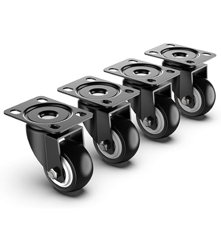 OGETFUUR 5 In. X 6 In. PVC Caster Wheels With Top Plate, Industrial-664507