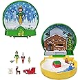 Polly Pocket x Elf Collaboration Compact, Micro Buddy & Santa Dolls and Holiday Theme Playset, 5 Themed Accessories Including