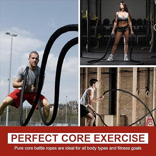 ZELUS Battle Ropes Pure Poly Dacron Exercise Ropes inches
