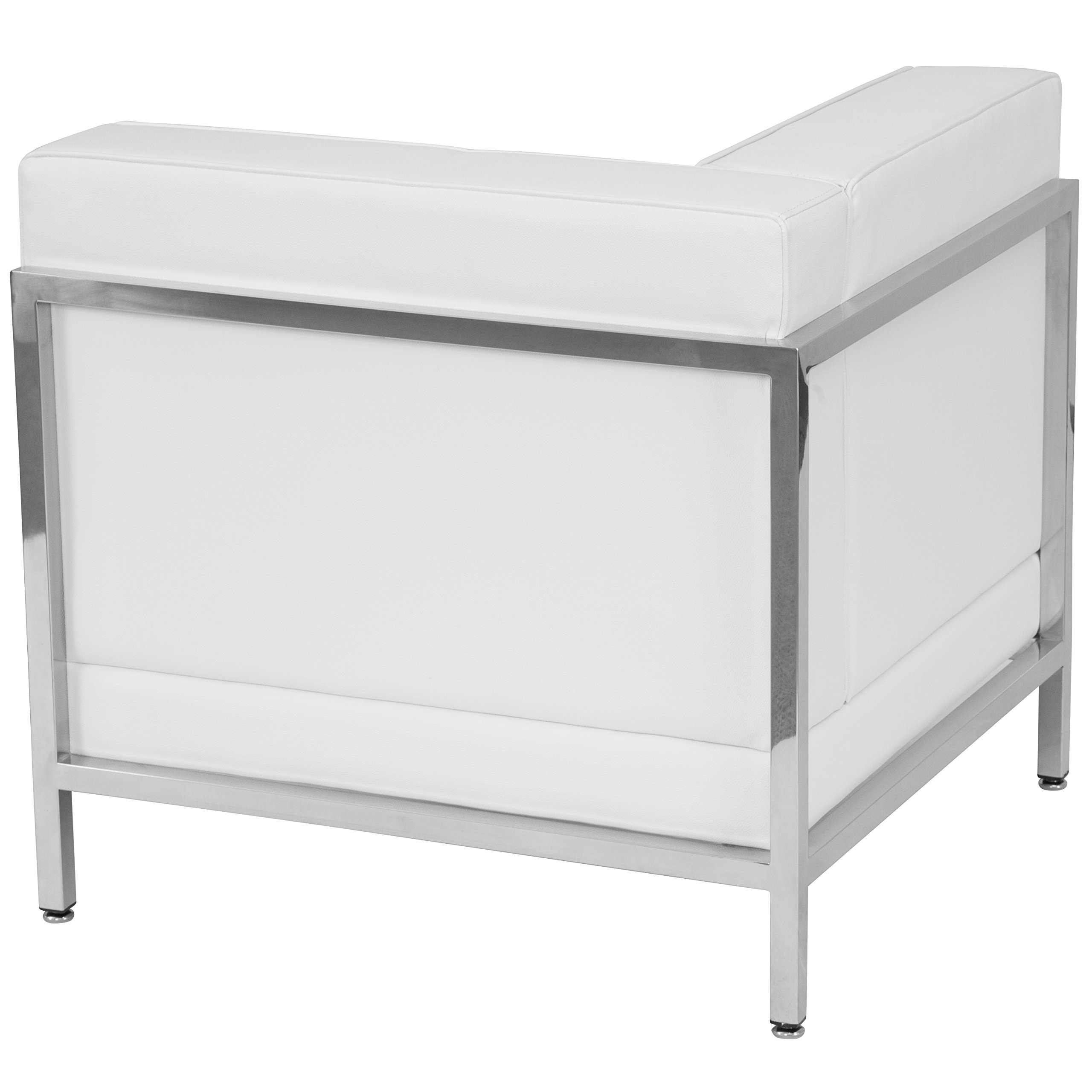 Flash Furniture HERCULES Imagination Series Contemporary Melrose White Leather Left Corner Chair with Encasing Frame
