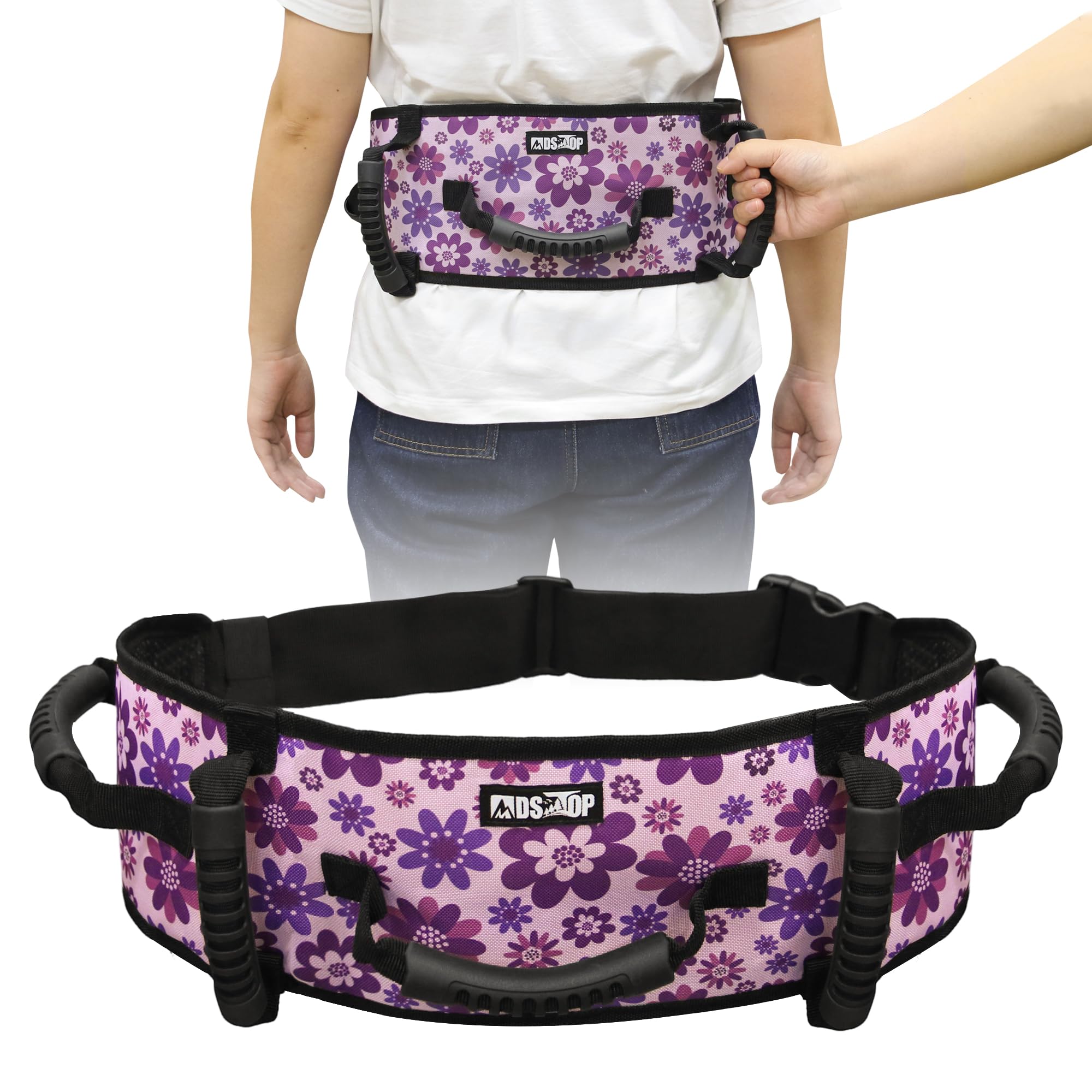 Photo 1 of MDSTOP Gait Belt Transfer Belt for Seniors, Anti-Slip Gate Belt for Elderly Lifting with Quick Release Buckle, Medical Belt for Lifting Patients, for Handicap, Physical Therapy, Elderly (Purple)