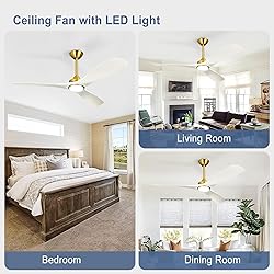 BvenuBigLite 52 Ceiling Fan with Light: White and