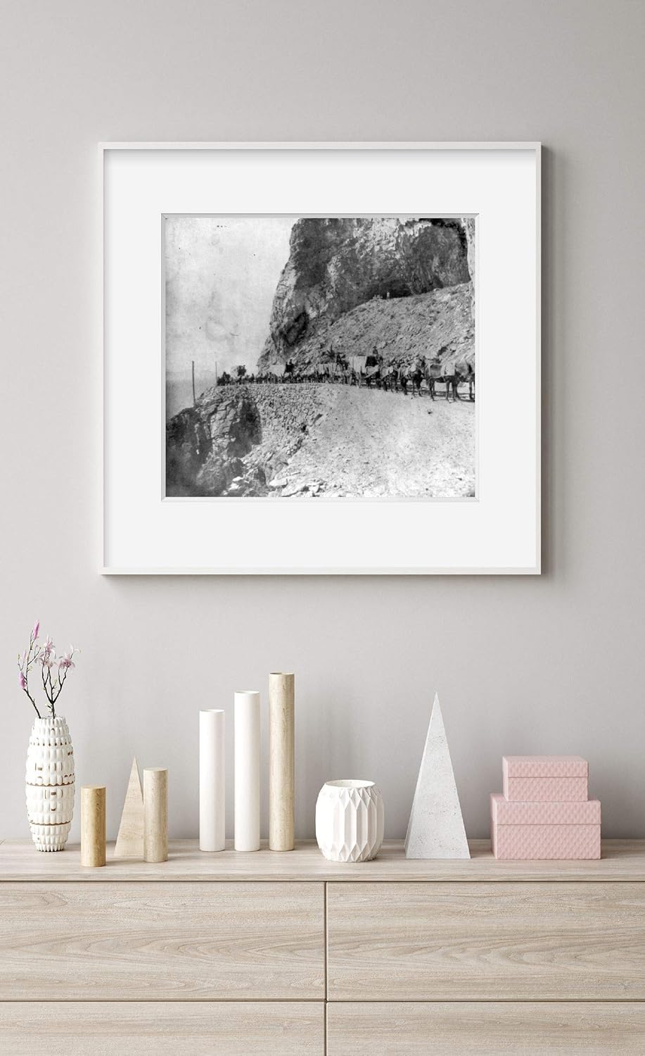 Photographs - INFINITE PHOTOGRAPHS Photo: Cave Rock,Lake Tahoe,Nevada (View from The Road),NV,1866,Horses,Wagons