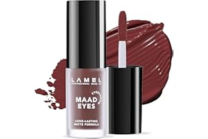 Lamel Matte Liquid Eyeshadow - Long Lasting Waterproof Eye Tint - Quick-Drying, Hypoallergenic Eye Makeup - Creamy & Smooth Formula - Red-Brown Matte Cream Eyeshadow - Maad Eyes, №402, 5.2ml / 0.17oz